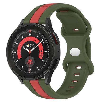 20mm Butterfly Buckle Two-Color Silicone Watch Band, For Samsung Galaxy Watch5 Pro 45mm, For Samsung Galaxy Watch4 44mm
