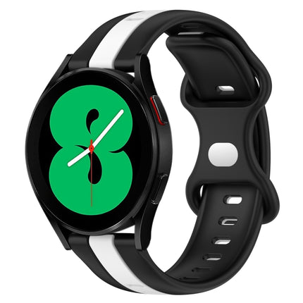 20mm Butterfly Buckle Two-Color Silicone Watch Band, For Samsung Galaxy Watch5 Pro 45mm, For Samsung Galaxy Watch4 44mm