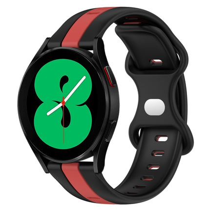 20mm Butterfly Buckle Two-Color Silicone Watch Band, For Samsung Galaxy Watch5 Pro 45mm, For Samsung Galaxy Watch4 44mm