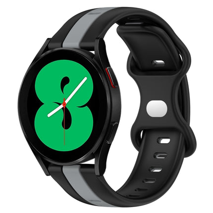 20mm Butterfly Buckle Two-Color Silicone Watch Band, For Samsung Galaxy Watch5 Pro 45mm, For Samsung Galaxy Watch4 44mm