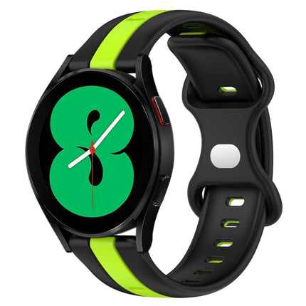 20mm Butterfly Buckle Two-Color Silicone Watch Band, For Samsung Galaxy Watch5 Pro 45mm, For Samsung Galaxy Watch4 44mm