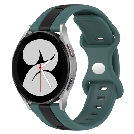 20mm Butterfly Buckle Two-Color Silicone Watch Band, For Samsung Galaxy Watch4 40mm, For Samsung  Galaxy Watch 4 Classic 42mm