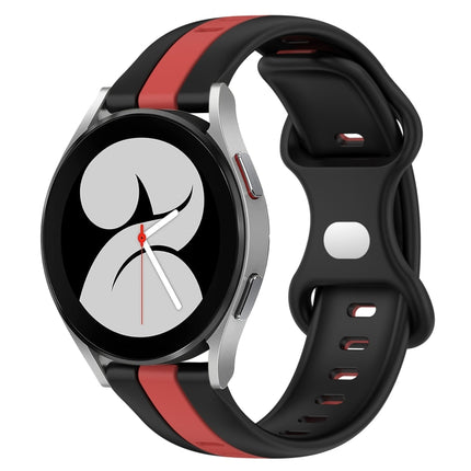 20mm Butterfly Buckle Two-Color Silicone Watch Band, For Samsung Galaxy Watch4 40mm, For Samsung  Galaxy Watch 4 Classic 42mm