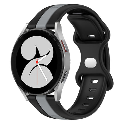 20mm Butterfly Buckle Two-Color Silicone Watch Band, For Samsung Galaxy Watch4 40mm, For Samsung  Galaxy Watch 4 Classic 42mm
