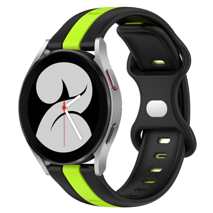 20mm Butterfly Buckle Two-Color Silicone Watch Band, For Samsung Galaxy Watch4 40mm, For Samsung  Galaxy Watch 4 Classic 42mm