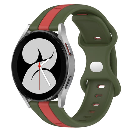 20mm Butterfly Buckle Two-Color Silicone Watch Band, For Samsung Galaxy Watch4 40mm, For Samsung  Galaxy Watch 4 Classic 42mm