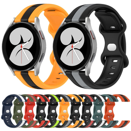 20mm Butterfly Buckle Two-Color Silicone Watch Band, For Samsung Galaxy Watch4 40mm, For Samsung  Galaxy Watch 4 Classic 42mm