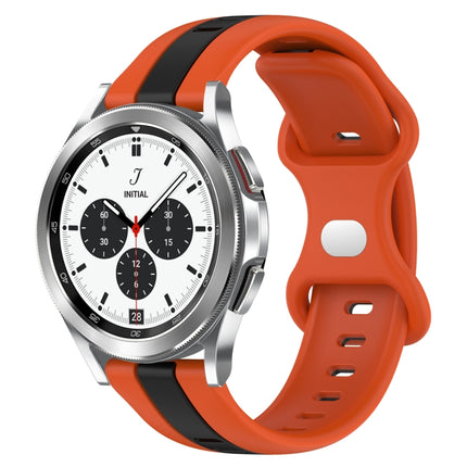 20mm Butterfly Buckle Two-Color Silicone Watch Band, For Samsung Galaxy Watch4 40mm, For Samsung  Galaxy Watch 4 Classic 42mm