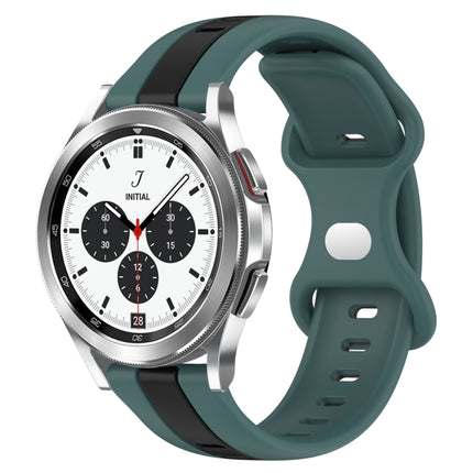 20mm Butterfly Buckle Two-Color Silicone Watch Band, For Samsung Galaxy Watch4 40mm, For Samsung  Galaxy Watch 4 Classic 42mm