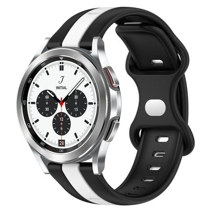 20mm Butterfly Buckle Two-Color Silicone Watch Band, For Samsung Galaxy Watch4 40mm, For Samsung  Galaxy Watch 4 Classic 42mm