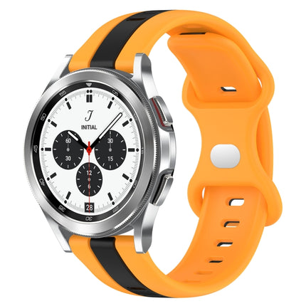 20mm Butterfly Buckle Two-Color Silicone Watch Band, For Samsung Galaxy Watch4 40mm, For Samsung  Galaxy Watch 4 Classic 42mm