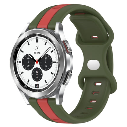 20mm Butterfly Buckle Two-Color Silicone Watch Band, For Samsung Galaxy Watch4 40mm, For Samsung  Galaxy Watch 4 Classic 42mm
