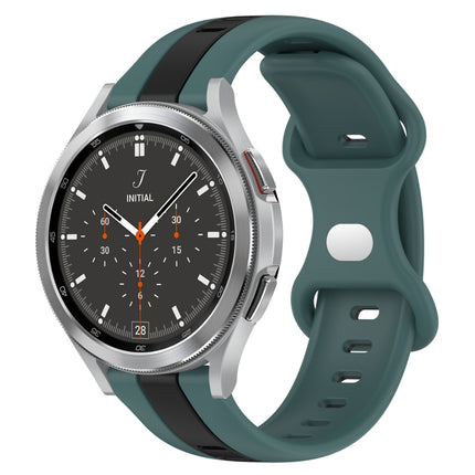 20mm Butterfly Buckle Two-Color Silicone Watch Band, For Samsung  Galaxy Watch 4 Classic 46mm, For Samsung Galaxy Watch Active 2 40mm