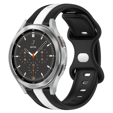 20mm Butterfly Buckle Two-Color Silicone Watch Band, For Samsung  Galaxy Watch 4 Classic 46mm, For Samsung Galaxy Watch Active 2 40mm