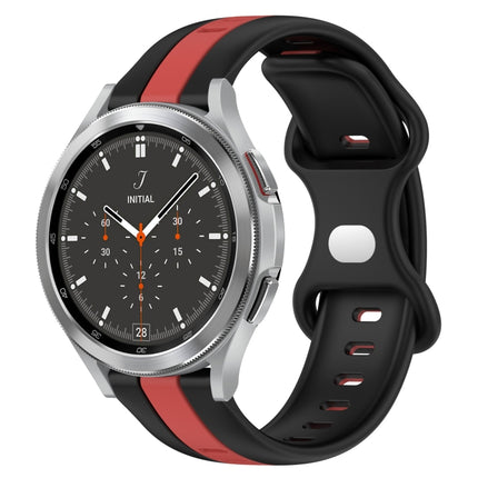 20mm Butterfly Buckle Two-Color Silicone Watch Band, For Samsung  Galaxy Watch 4 Classic 46mm, For Samsung Galaxy Watch Active 2 40mm