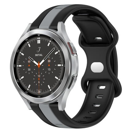 20mm Butterfly Buckle Two-Color Silicone Watch Band, For Samsung  Galaxy Watch 4 Classic 46mm, For Samsung Galaxy Watch Active 2 40mm