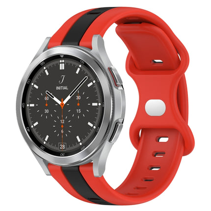 20mm Butterfly Buckle Two-Color Silicone Watch Band, For Samsung  Galaxy Watch 4 Classic 46mm, For Samsung Galaxy Watch Active 2 40mm