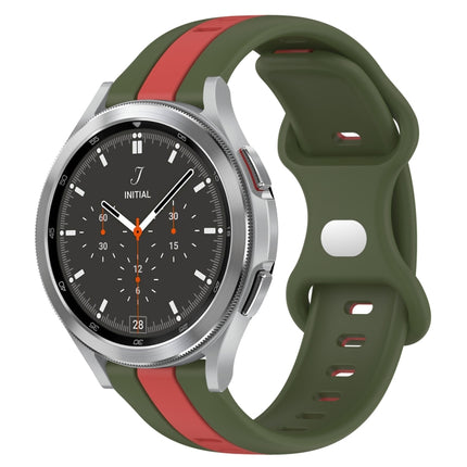 20mm Butterfly Buckle Two-Color Silicone Watch Band, For Samsung  Galaxy Watch 4 Classic 46mm, For Samsung Galaxy Watch Active 2 40mm