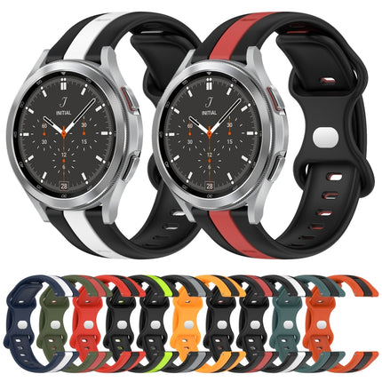 20mm Butterfly Buckle Two-Color Silicone Watch Band, For Samsung  Galaxy Watch 4 Classic 46mm, For Samsung Galaxy Watch Active 2 40mm