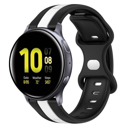 20mm Butterfly Buckle Two-Color Silicone Watch Band, For Samsung  Galaxy Watch 4 Classic 46mm, For Samsung Galaxy Watch Active 2 40mm