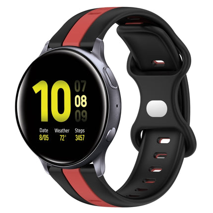 20mm Butterfly Buckle Two-Color Silicone Watch Band, For Samsung  Galaxy Watch 4 Classic 46mm, For Samsung Galaxy Watch Active 2 40mm