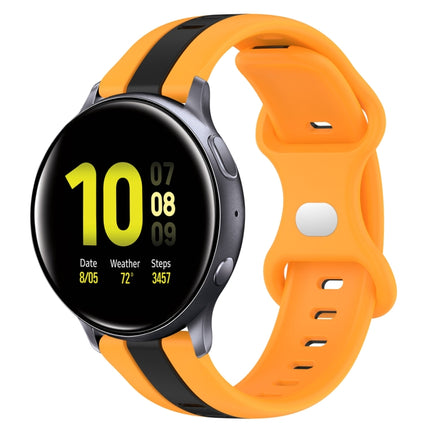 20mm Butterfly Buckle Two-Color Silicone Watch Band, For Samsung  Galaxy Watch 4 Classic 46mm, For Samsung Galaxy Watch Active 2 40mm