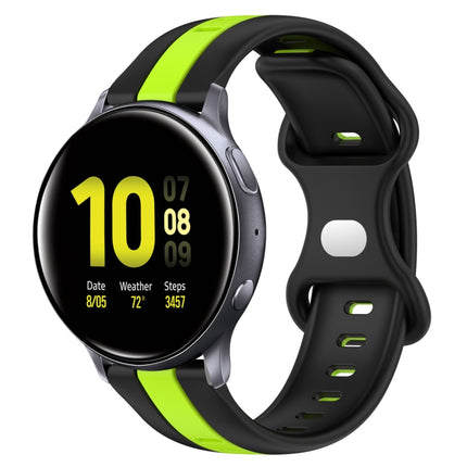 20mm Butterfly Buckle Two-Color Silicone Watch Band, For Samsung  Galaxy Watch 4 Classic 46mm, For Samsung Galaxy Watch Active 2 40mm