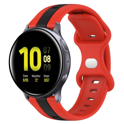 20mm Butterfly Buckle Two-Color Silicone Watch Band, For Samsung  Galaxy Watch 4 Classic 46mm, For Samsung Galaxy Watch Active 2 40mm