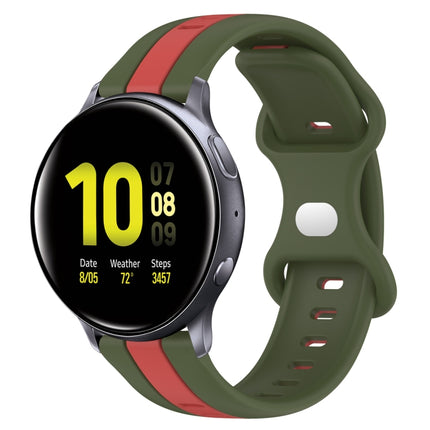 20mm Butterfly Buckle Two-Color Silicone Watch Band, For Samsung  Galaxy Watch 4 Classic 46mm, For Samsung Galaxy Watch Active 2 40mm