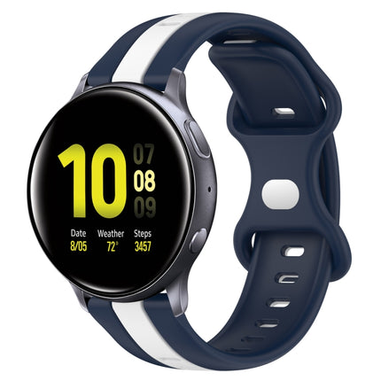 20mm Butterfly Buckle Two-Color Silicone Watch Band, For Samsung  Galaxy Watch 4 Classic 46mm, For Samsung Galaxy Watch Active 2 40mm