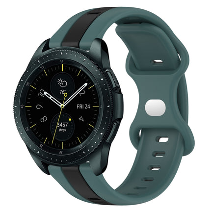 20mm Butterfly Buckle Two-Color Silicone Watch Band, For Samsung Galaxy Watch Active 2 44mm, For Samsung Galaxy Watch 42mm