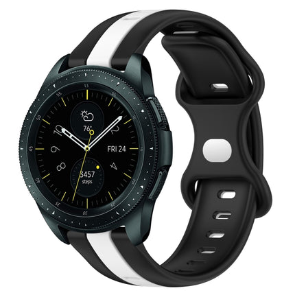 20mm Butterfly Buckle Two-Color Silicone Watch Band, For Samsung Galaxy Watch Active 2 44mm, For Samsung Galaxy Watch 42mm