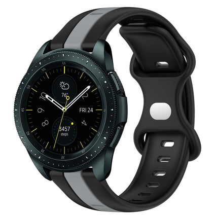 20mm Butterfly Buckle Two-Color Silicone Watch Band, For Samsung Galaxy Watch Active 2 44mm, For Samsung Galaxy Watch 42mm