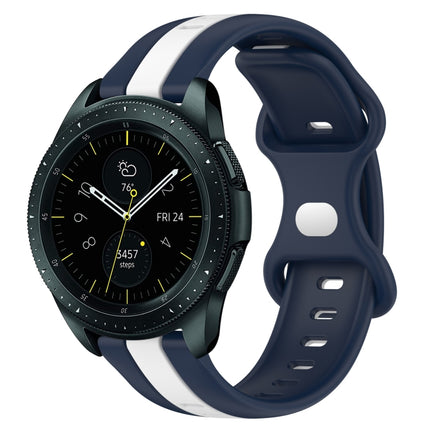 20mm Butterfly Buckle Two-Color Silicone Watch Band, For Samsung Galaxy Watch Active 2 44mm, For Samsung Galaxy Watch 42mm