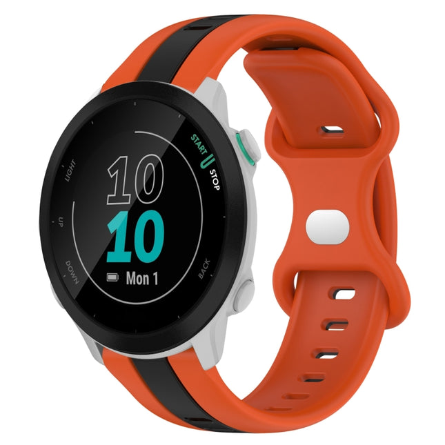 20mm Butterfly Buckle Two-Color Silicone Watch Band, For Garmin Forerunner 55, For Garmin Venu
