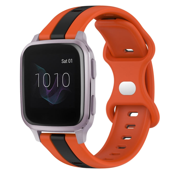 20mm Butterfly Buckle Two-Color Silicone Watch Band, For Garmin Venu SQ, For Garminmove Luxe