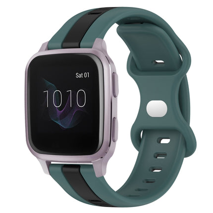 20mm Butterfly Buckle Two-Color Silicone Watch Band, For Garmin Venu SQ, For Garminmove Luxe