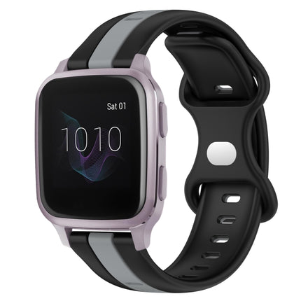 20mm Butterfly Buckle Two-Color Silicone Watch Band, For Garmin Venu SQ, For Garminmove Luxe
