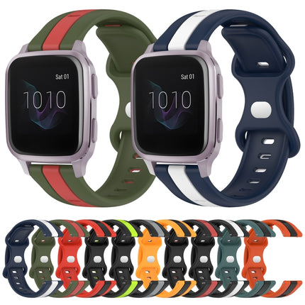 20mm Butterfly Buckle Two-Color Silicone Watch Band, For Garmin Venu SQ, For Garminmove Luxe