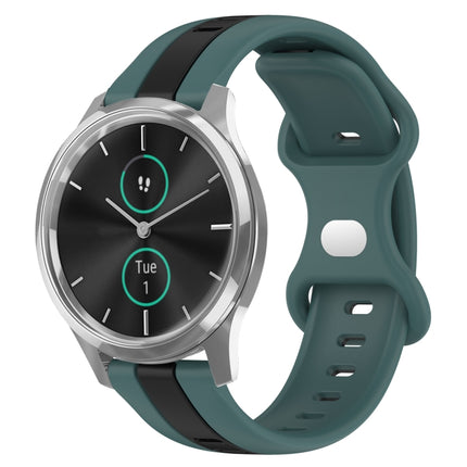 20mm Butterfly Buckle Two-Color Silicone Watch Band, For Garmin Venu SQ, For Garminmove Luxe