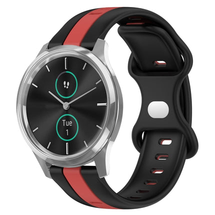 20mm Butterfly Buckle Two-Color Silicone Watch Band, For Garmin Venu SQ, For Garminmove Luxe