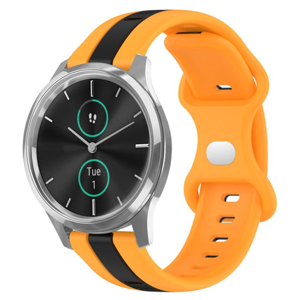 20mm Butterfly Buckle Two-Color Silicone Watch Band, For Garmin Venu SQ, For Garminmove Luxe