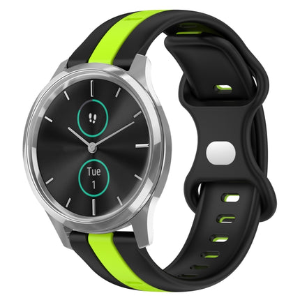 20mm Butterfly Buckle Two-Color Silicone Watch Band, For Garmin Venu SQ, For Garminmove Luxe