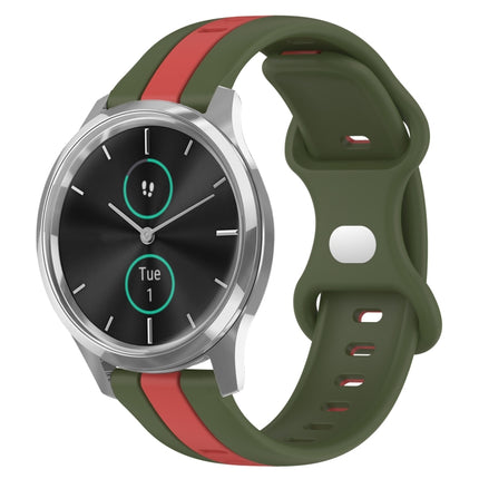 20mm Butterfly Buckle Two-Color Silicone Watch Band, For Garmin Venu SQ, For Garminmove Luxe