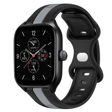 20mm Butterfly Buckle Two-Color Silicone Watch Band, For Amazfit GTS 4, For Amazfit GTS 3
