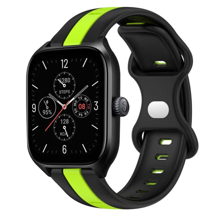 20mm Butterfly Buckle Two-Color Silicone Watch Band, For Amazfit GTS 4, For Amazfit GTS 3
