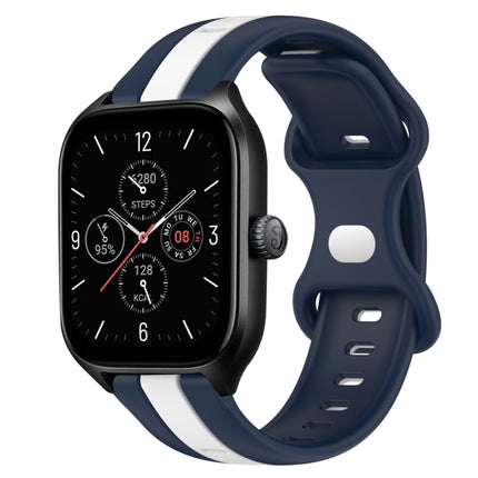 20mm Butterfly Buckle Two-Color Silicone Watch Band, For Amazfit GTS 4, For Amazfit GTS 3