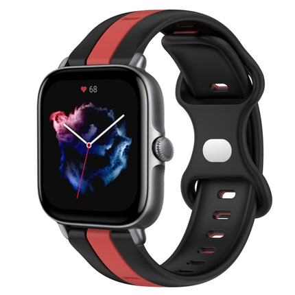 20mm Butterfly Buckle Two-Color Silicone Watch Band, For Amazfit GTS 4, For Amazfit GTS 3