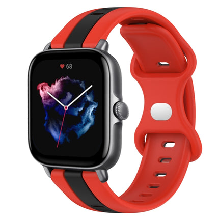 20mm Butterfly Buckle Two-Color Silicone Watch Band, For Amazfit GTS 4, For Amazfit GTS 3