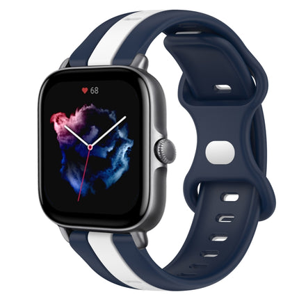 20mm Butterfly Buckle Two-Color Silicone Watch Band, For Amazfit GTS 4, For Amazfit GTS 3